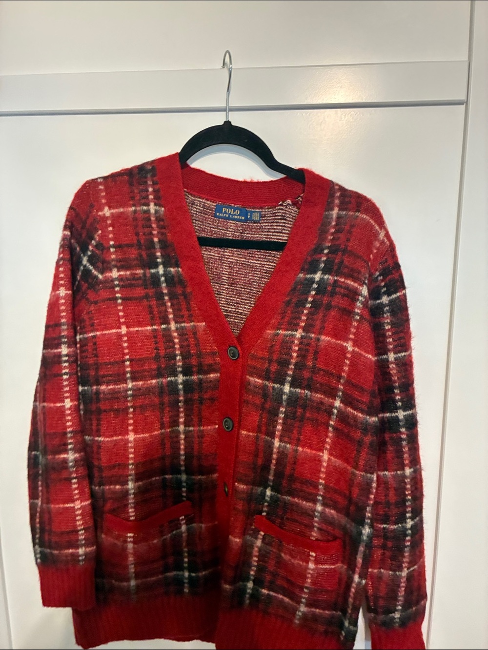 Polo by Ralph Lauren Red Plaid Button-Front Men's Cardigan